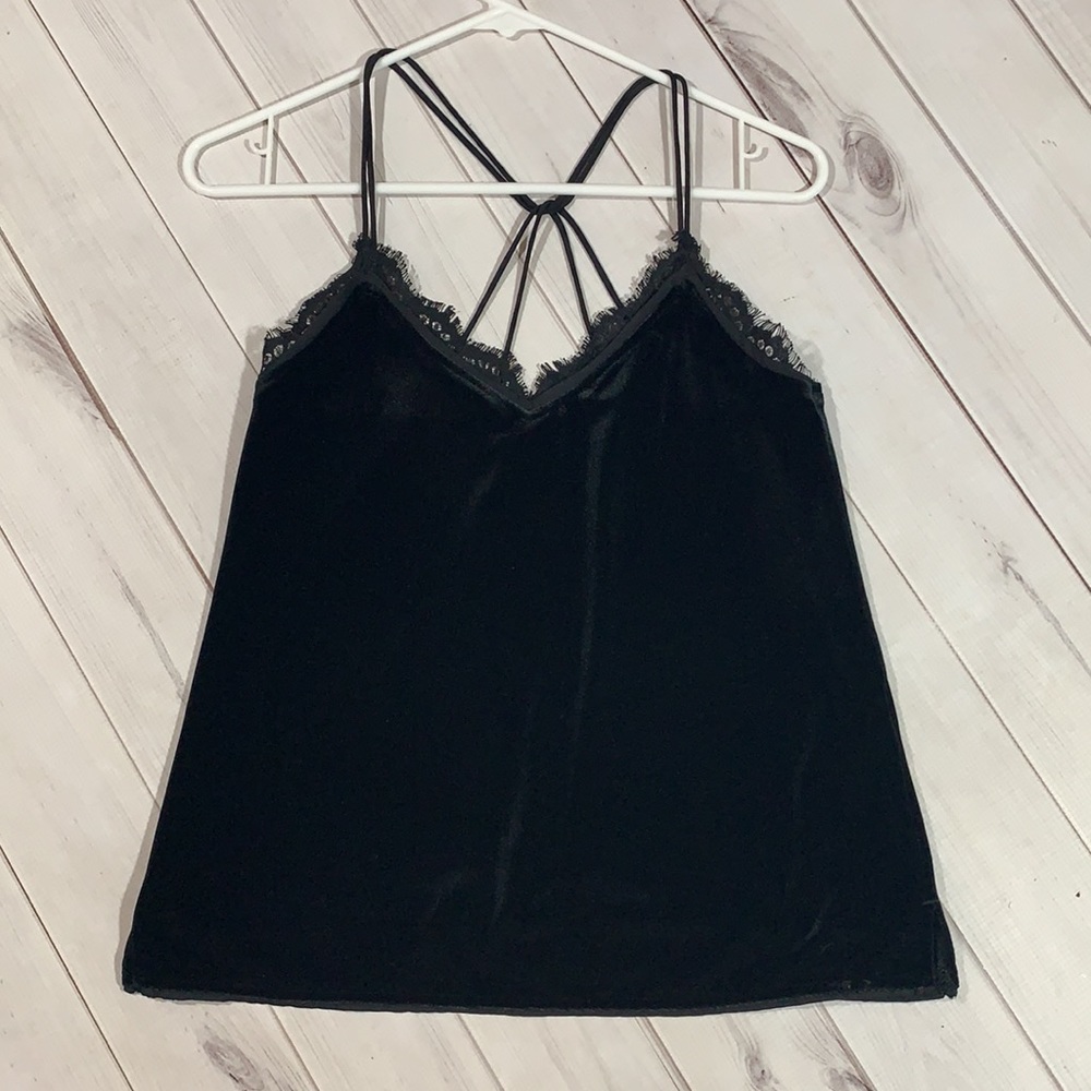 Abercrombie & Fitch black velvet lace tank